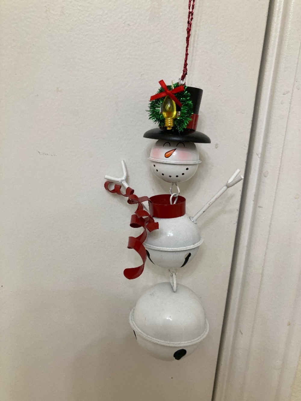 Festive Snowman Bell Ornament